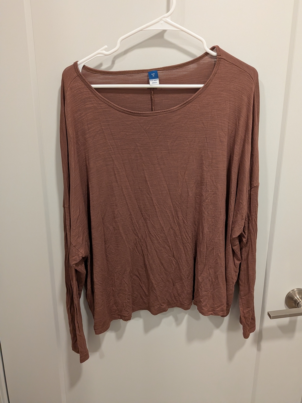 Old Navy Long Sleeve Scoop Neck Top - Mauve Brown